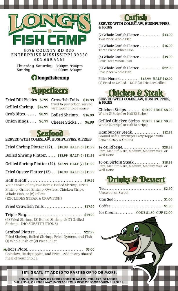 Long's Fish Camp Menu image 3