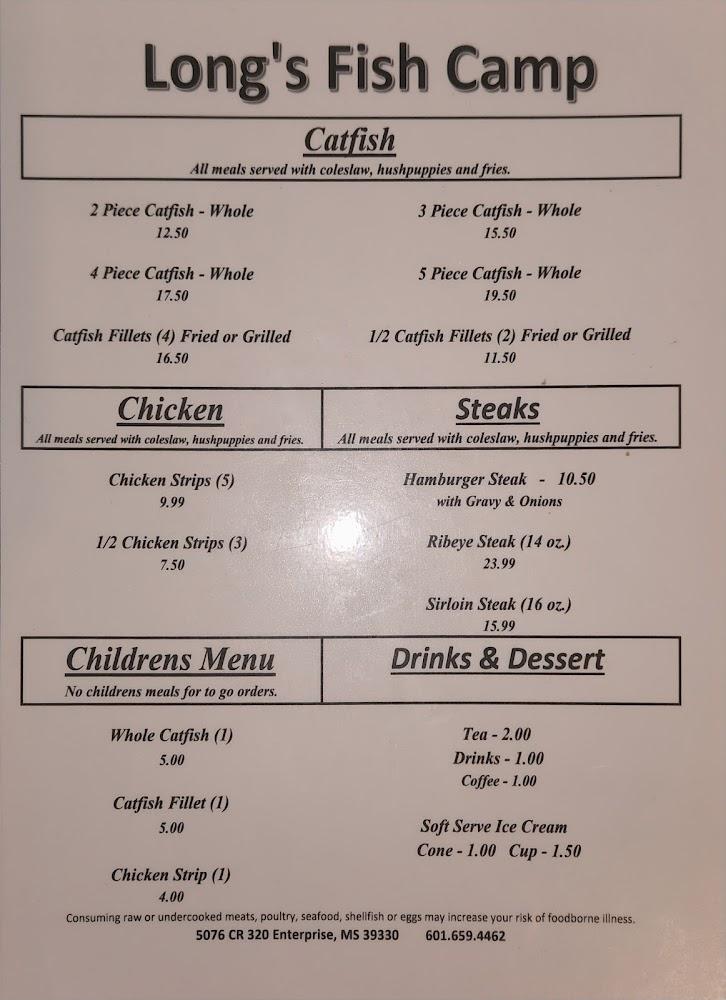 Long's Fish Camp Menu image 4