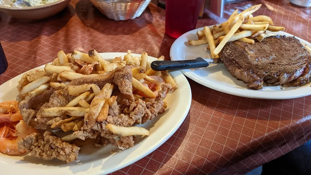 Seafood Platter Ribeye Steak
